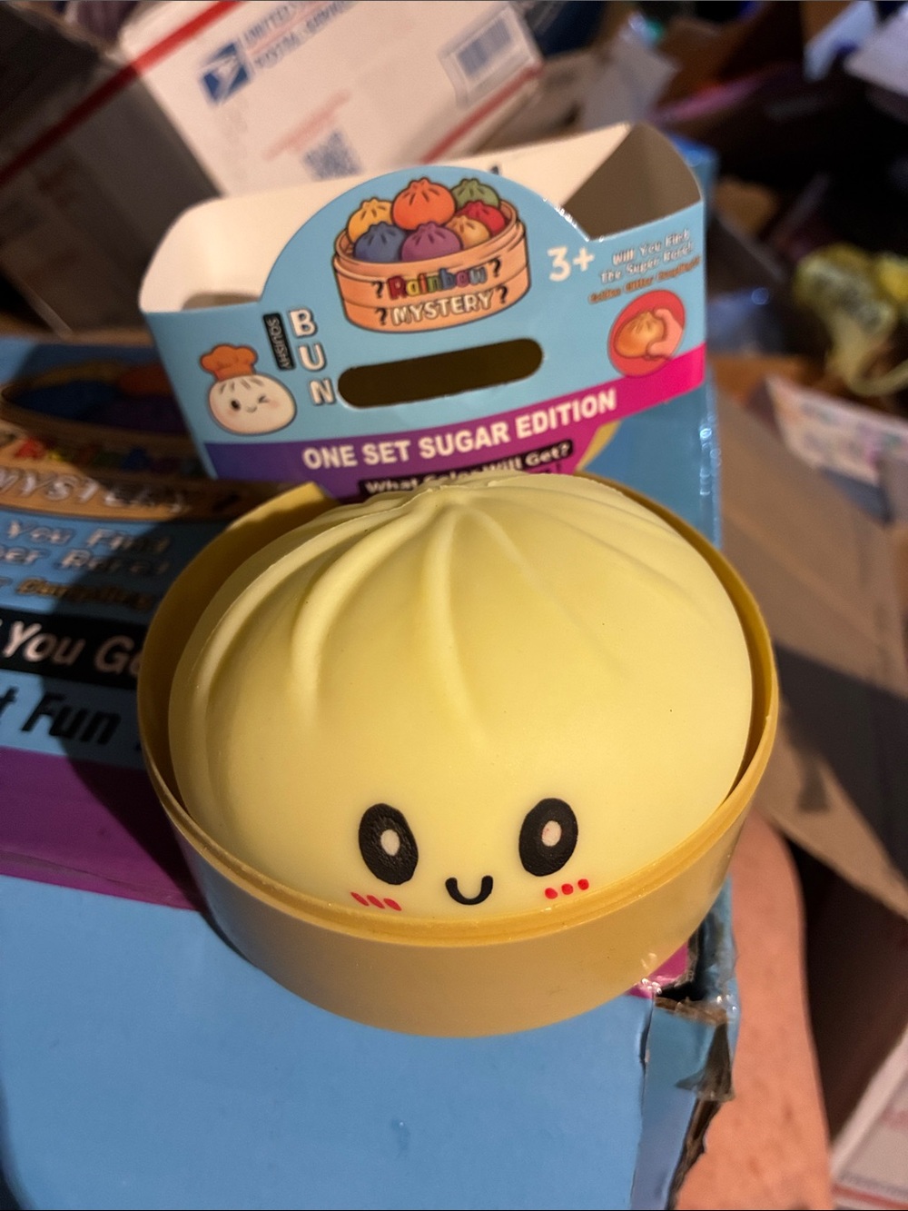 Yellow Smiling Bun Squishy Toy -
